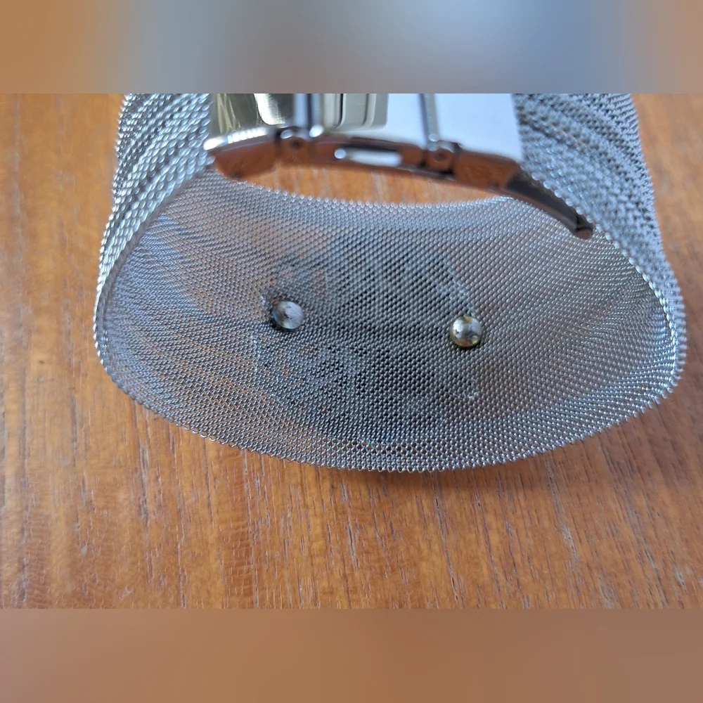 Stainless Steel Cuff Bracelet Mesh Bangle Silver Clasp Boho Festival
